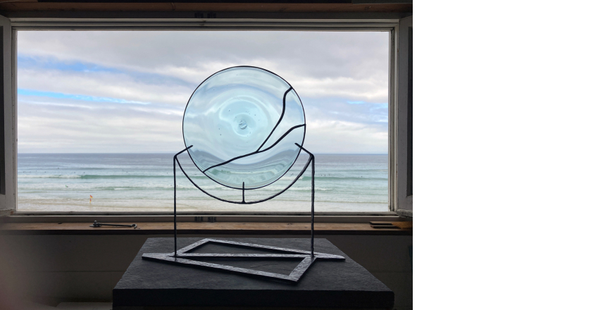 Glass from seaweed and beach sand. Porthmeor 2019